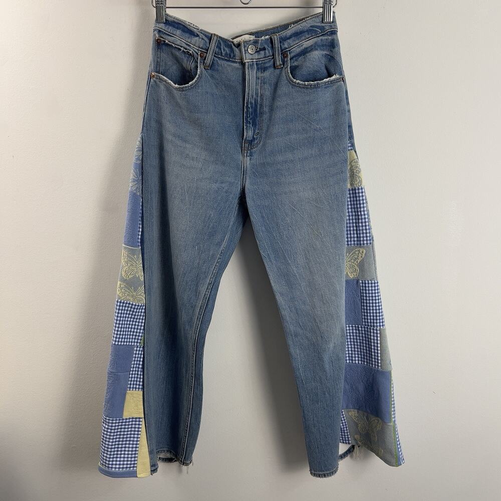 Patchwork Abercrombie & Fitch The Ankle Straight Ultra Women Jeans size 27/4R
